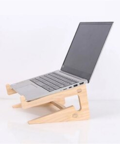 Wooden Laptop Holder Detachable Natural Base Eco Stand Cooling Organic Bracket 10 - 17 Inch
