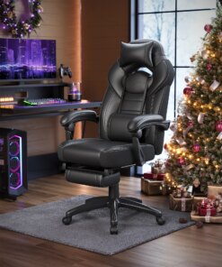 Alternative view of Adjustable Gaming Chair 135 angle backrest Adaptive Vegan Leather Thick Pad Resting Ergonomic Chair Neck Leg Rest