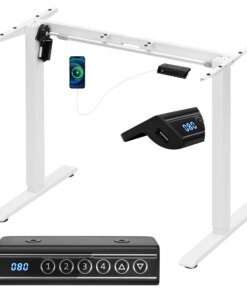 Alternative view of Ergonomic Stand Up Desk Laptop Table Height Adjustable Electric Lifting Frame USB Charging Control