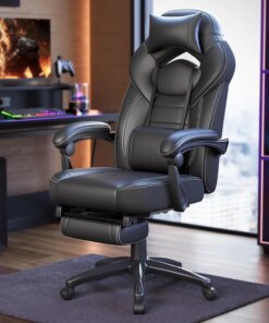 Ergonomic Gaming Chair Adjustable 135° angle backrest Telescopic Foot Head rest Lumbar Support