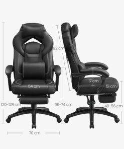 Alternative view of Ergonomic Gaming Chair Adjustable 135° angle backrest Telescopic Foot Head rest Lumbar Support