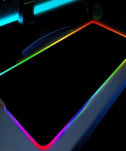 Black RGB Led Gaming Mouse Pad PC Laptop Large Keyboard Cover Desk-mat Rubber Non-Slip