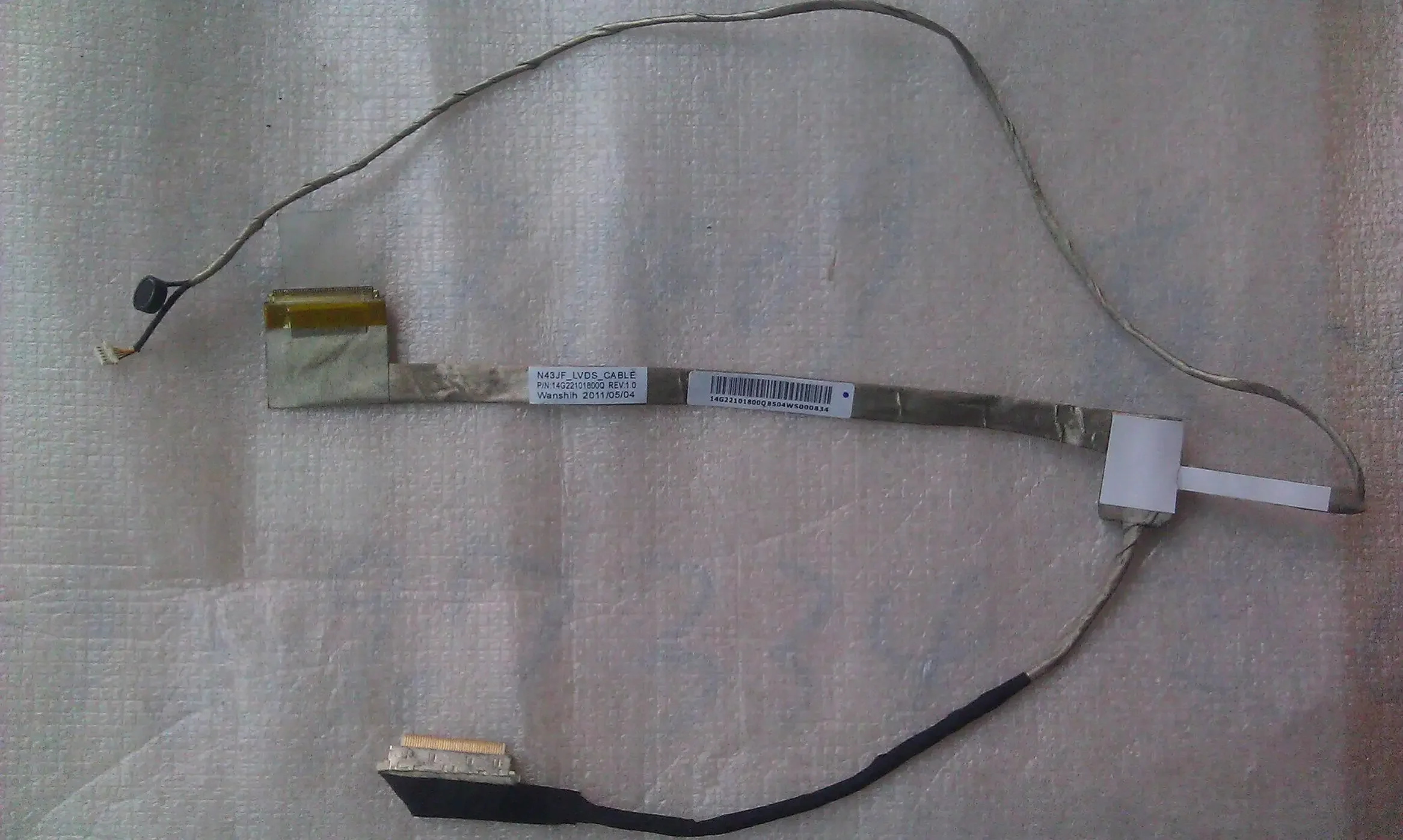 ASUS N43S N43J N43JF N43JM N43JQ N43SM N43SV LCD Display Camera cable 14G22101801V - Image 3